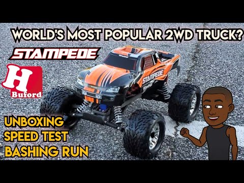 Traxxas Stampede 2wd - Unboxing, Speed Test & Bashing Run