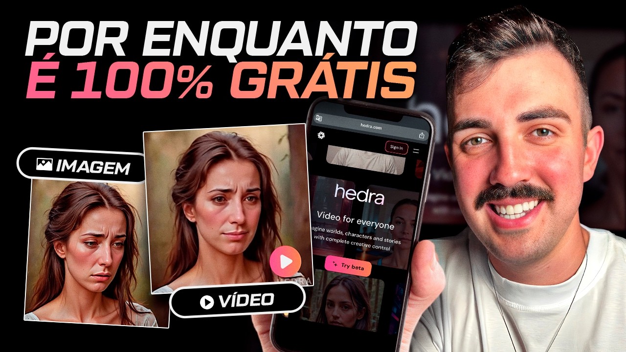 NOVA IA GRÁTIS FAZ FOTO VIRAR CRIATIVO EM VÍDEO | HEDRA AI