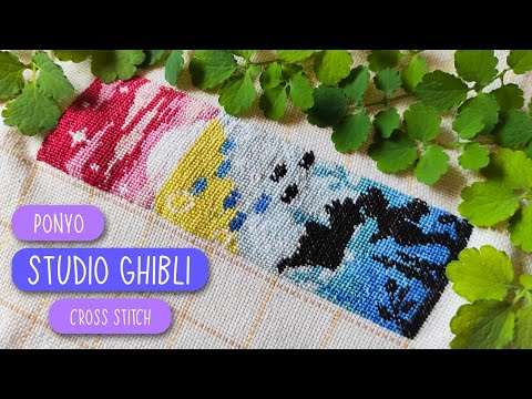 🌱 Studio Ghibli's Ponyo Cross Stitch | Organizing My Floss 🧵