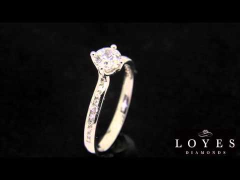 "Chloe" - Diamond Engagement Ring with Channel Set Band
