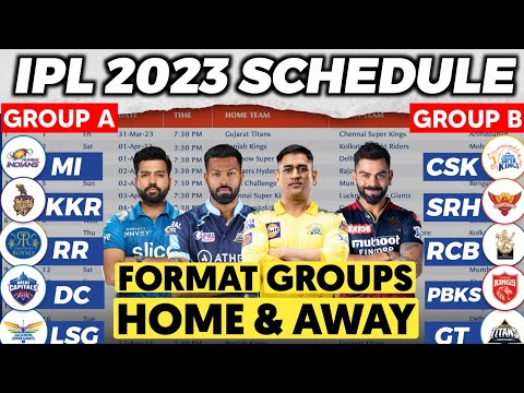 IPL 2023 - SCHEDULE, FORMAT, GROUPS || IPL 2023 SCHEDULE ANNOUNCED