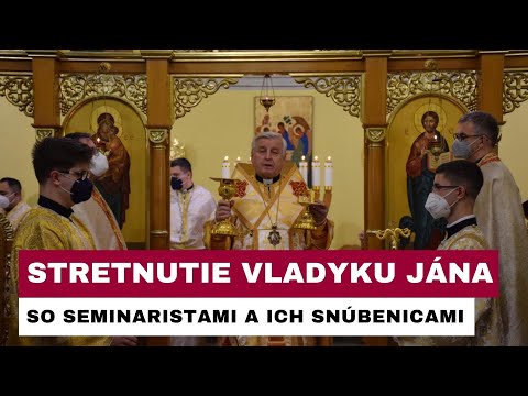 Stretnutie arcibiskupa Jána Babjaka s bohoslovcami šiesteho ročníka a ich snúbenicami