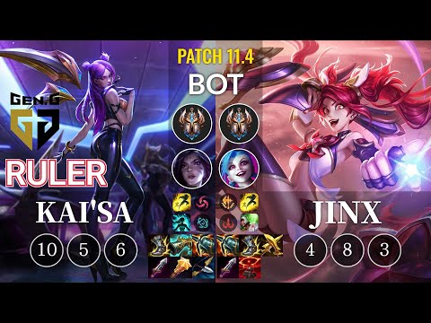 GEN Ruler Kai'Sa vs Jinx Bot - KR Patch 11.4