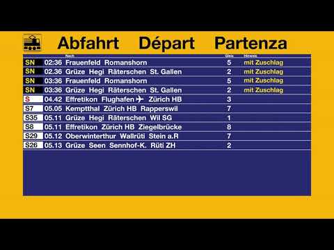 SBB Abfahrten - Winterthur SN (S-Bahn Nachtnetz)
