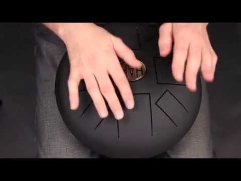 Hapi Slim Drum in A Akebono with hands and mallets - hapidrum.com