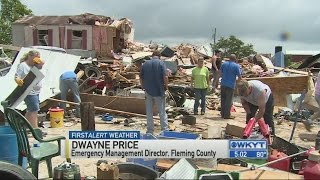 Four injured when storms overturn trailer in Fleming County