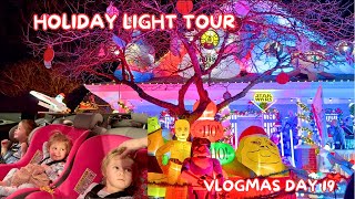 HOLIDAY LIGHT TOUR | Vlogmas Day 19 | Family 5 Vlogs