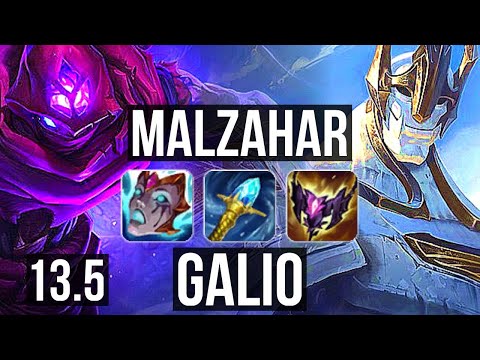 MALZAHAR vs GALIO (MID) | 4.3M mastery, 2100+ games, 5/3/15 | KR Master | 13.5