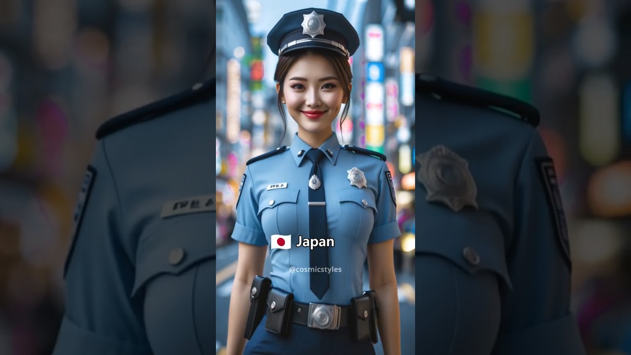 8 Countries, 8 Stunning Female Police Officers Salute #ai #beautiful #police #cute #aiart