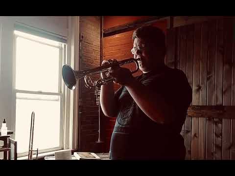 Austin Kinard tests a B.A.C. Custom Trumpet