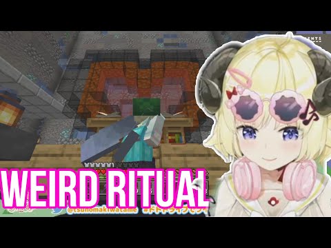 Watame Did Weird Ritual Inside Kaela Temple | Minecraft [Hololive/Sub]