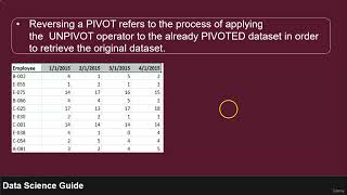 4  Introduction to Pivot and Unpivot operators