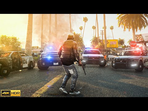 ⁴ᴷ⁶⁰ GTA 6 PS5 Graphics!? Police Chase Action Gameplay - GTA 5 Maxed-Out i9 12900k & RTX 3090 Ti