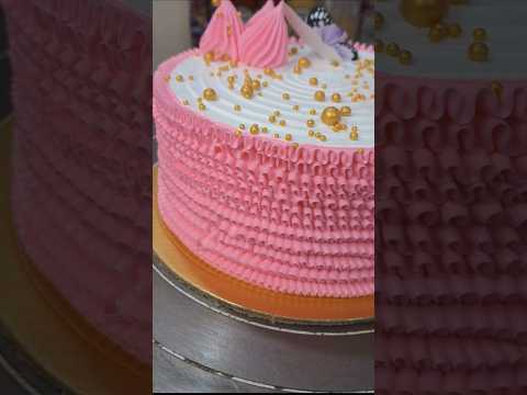 Day-07 #caketraining ❤️ How To Create Ruffle Design On Cake #cakedecorating #30dayschallenge #day07