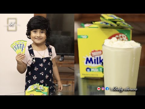 Baby Dhruva Making Milkybar Milkshake with Ice Cream | Chocolate Milkshake Recipe