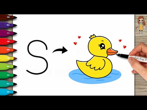 How to Draw a Cute Duck - Easy Trick Drawing