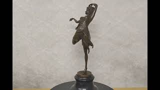 Art Deco bronzová tanečnice – Bruno Zach, signováno, číslováno, slévárenská pečeť