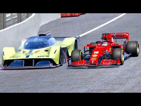 Ferrari F1 2020 vs Aston Martin Valkyrie AMR Pro - Spa