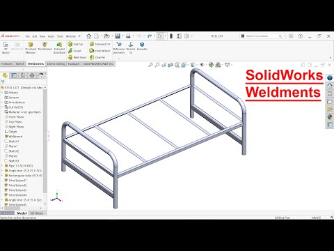 SolidWorks Weldments tutorial Steel Cot, Structural member, trim/extend