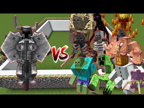 Ferrous Wroughtnaut vs All Mutant Mob [Minecraft Mob Battle]