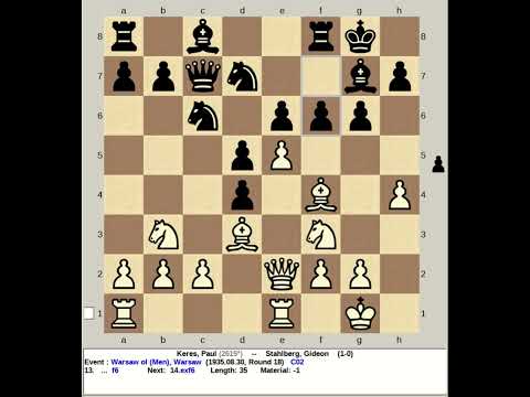 Keres, Paul vs Stahlberg, Gideon | Warsaw Olympiad, 1935 #chess