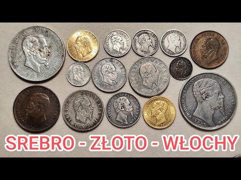 Złote i srebrna monety włoskie - nowe 5 lire w kolekcji #gold #italy #rzym #rome