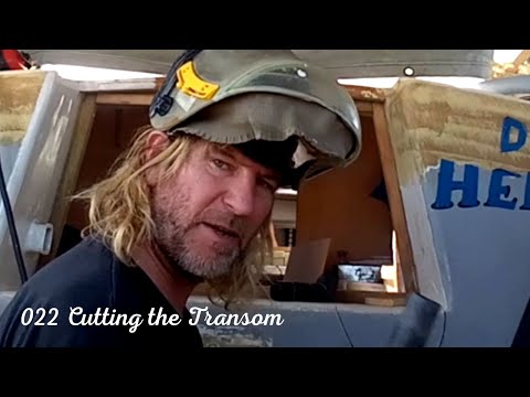 Cutting the Transom Trimaran Dawn 022