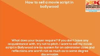i want to sell my movie script in bollywood