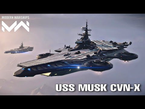 Modern Warships: USS MUSK CVN(X) in action. Helicarrier Mode.