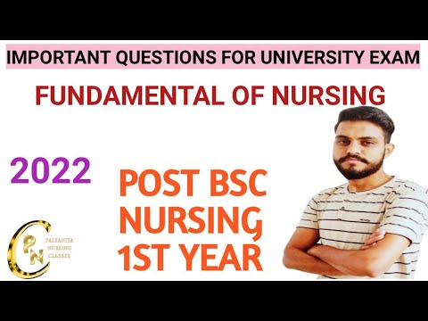 Most Important Questions of Fundamental of Nursing 2022| Post BSc Nursing 1st year| By-Palsaniya sir