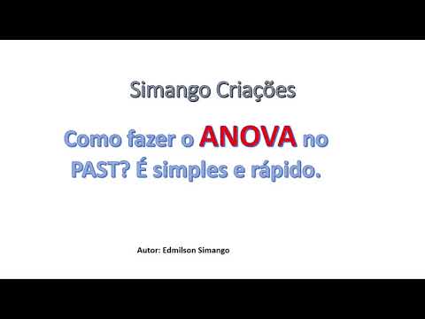 ANOVA, teste Tukey e Kruskal Wallis com programa past, simples e rápido