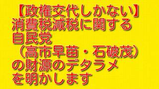 【政権交代しかない】消費税減税に関する自民党（高市早苗・石破茂）の財源のデタラメを明かします