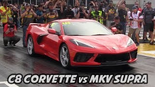 C8 Corvette vs MKV Supra - Drag Race