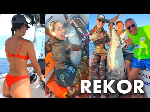 ¡El último disparo de Lauren es un RÉCORD mundial! Récord mundial de pesca submarina con aleta azul