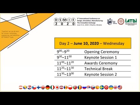 DSMIE-2020 Day 2 - Part 1 - June 10, 2020 (9:00-13:00)