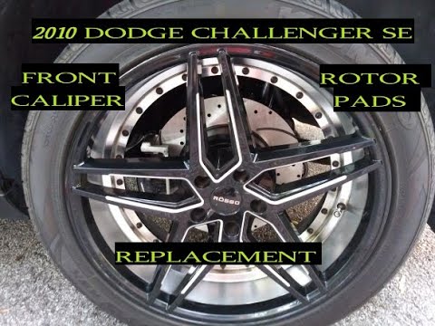 Dodge Challenger front brake caliper rotor and brake pad replacement