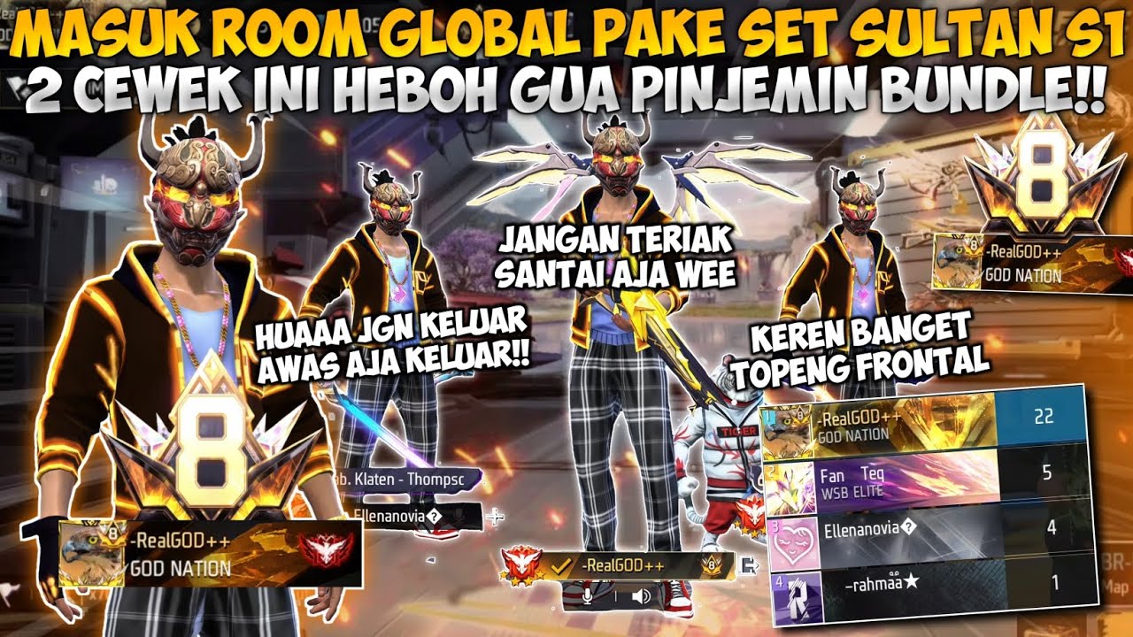 MASUK ROOM GLOBAL PAKE SET S1+PRIME LEVEL 8!! 2 CEWEK INI SENANG BANGET GUA PINJEMIN BUNDLE!!