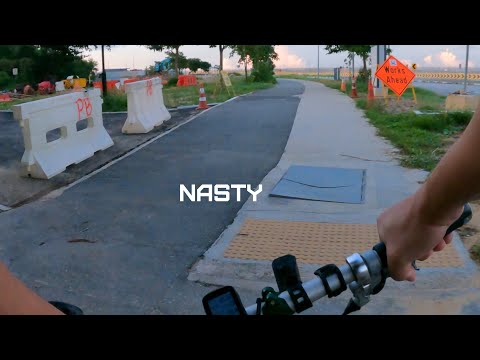 Metal cover edge jutting out along Coastal Park Connector (Brompton)