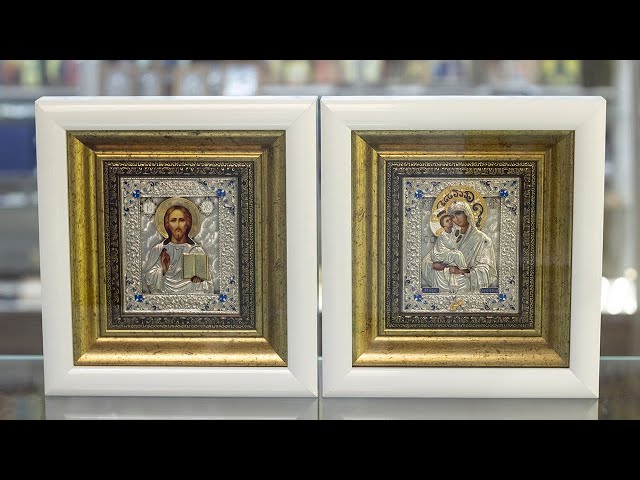 Вiдео Серебряная венчальная пара "Иисус Христос и Богородица Почаевская"