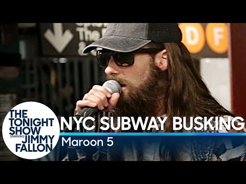 Maroon 5 Busks in NYC Subway in Disguise