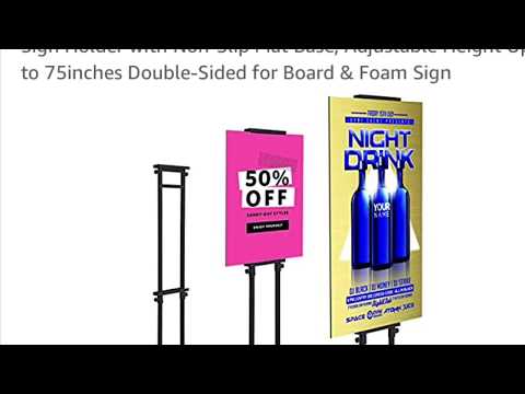 GUOHONG 2Pack Poster Stand for Display, Adjustable Floor Stand Sign Holder video review thumbnail