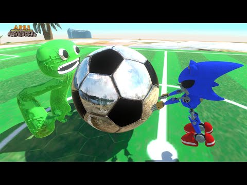Rainbow Friends vs Soccer Superheroes  - Animal Revolt Battle Simulator🎮
