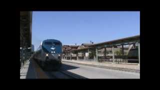 preview picture of video 'Amtrak California Zephyr #6 Arrives At and Departs the New Sacramento Station (9/29/12)'