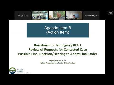 September 22, 2023 - Energy Facility Siting Council Meeting