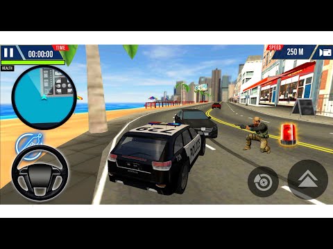 Crime City - Police Car Simulator | Stopping a Car Violating Traffic - Android Gameplay