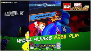 Lego Marvel Superheroes 2: Level 5 / Hydra Hijinks FREE PLAY (All Collectibles) - HTG