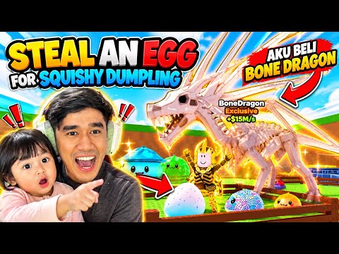 AKU BELI BONE DRAGON 😂 STEAL AN EGG FOR SQUISY DUMPLING 😂 CHALLENGE HABISKAN ROBUX 😭