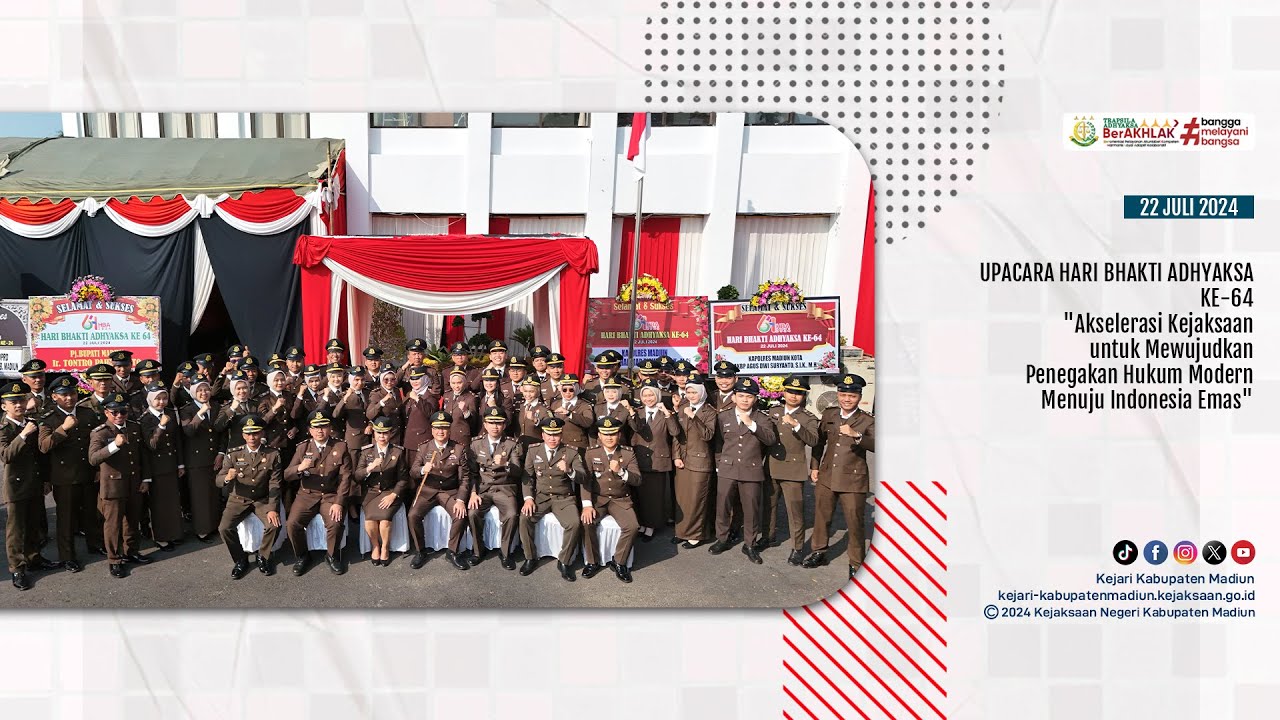 UPACARA HARI BHAKTI ADHYAKSA KE-64 TAHUN 2024 - KEJAKSAAN NEGERI KABUPATEN MADIUN
