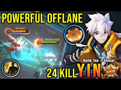 24 Kills!! Powerful Offlane Yin The Killing Machine!! - Build Top 1 Global Yin ~ MLBB