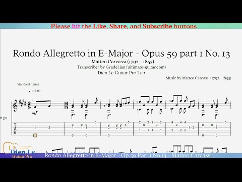 Opus 59 Part 1 No 13 - Rondo Allegretto In E Major - Matteo Carcassi